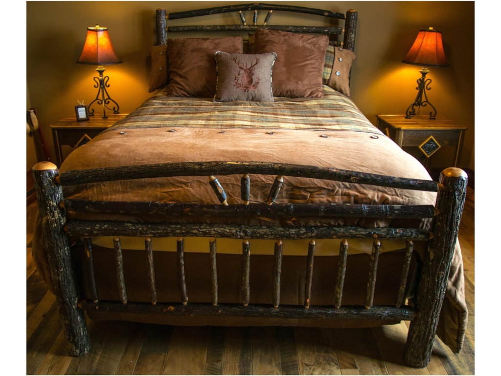 Wildwoods Barnwood Hickory BedroomQueen Wagon Wheel Bed