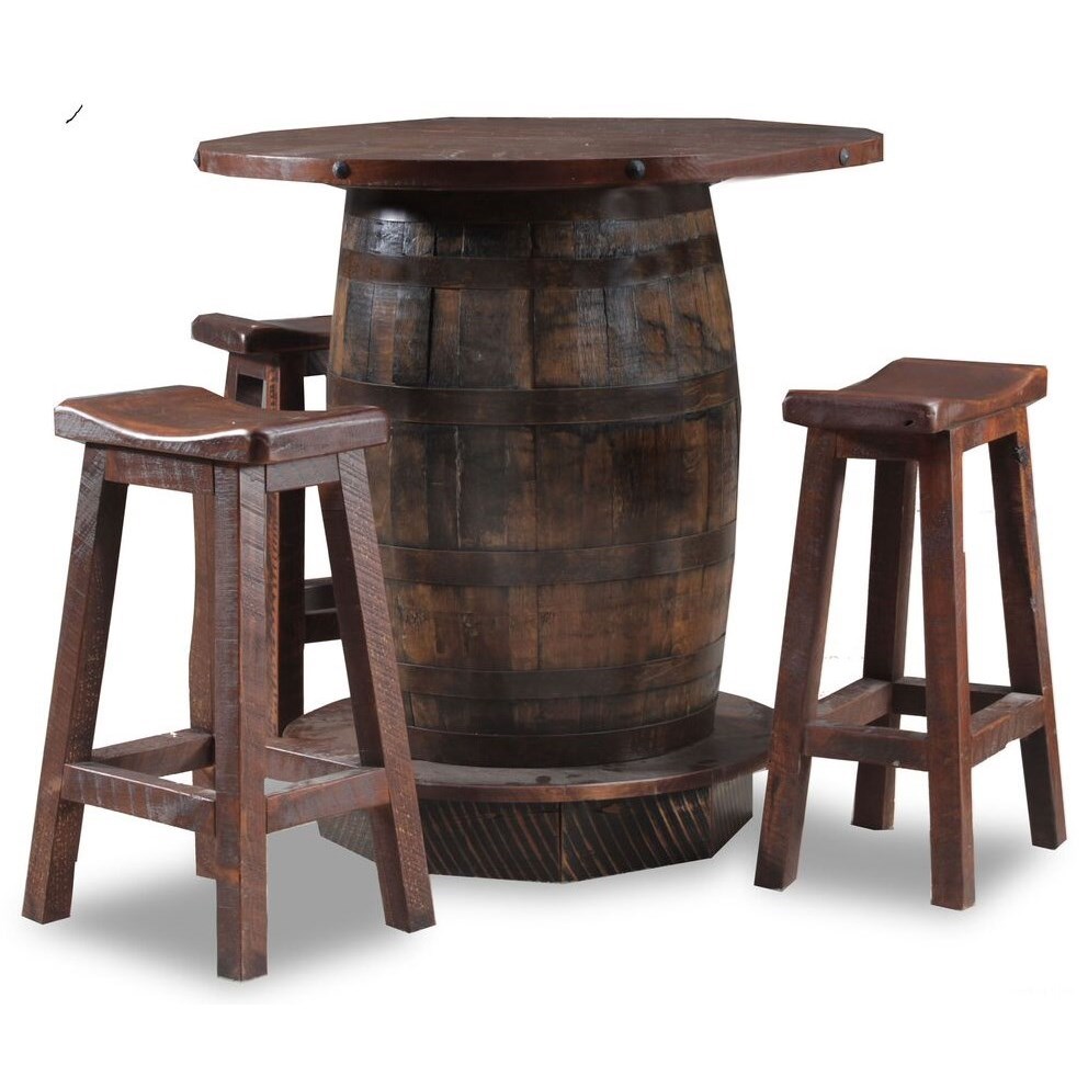 Wildwoods Reclaimed Whiskey Barrel Reclaimed Whiskey Barrel Pub Table Conlin S Furniture Pub Table