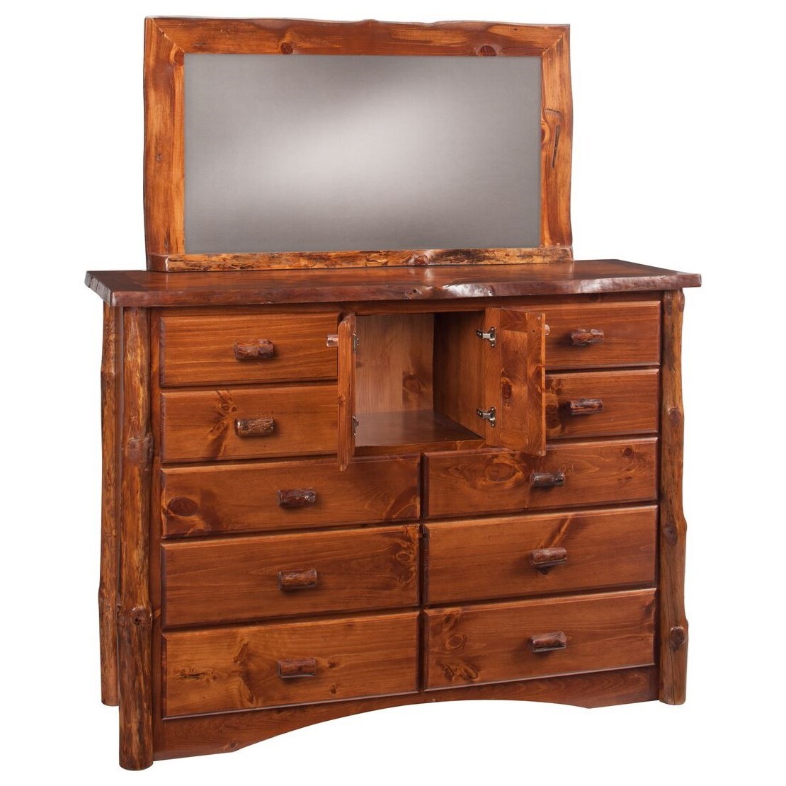 Wildwoods Legacy Bedroom 10 Drawer Log Mule Chest And Wild Edge
