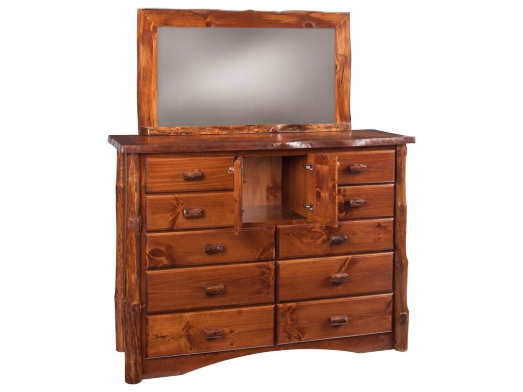 Wildwoods Legacy Bedroom 10 Drawer Log Mule Chest And Wild Edge