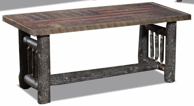 Wildwoods Hickory Spindle Coffee Table With Log Style Legs Furniture Superstore Rochester Mn Cocktail Or Coffee Table
