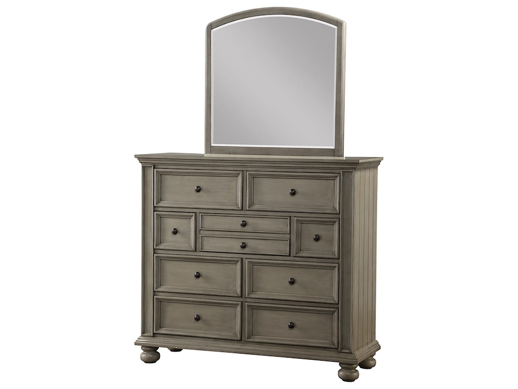 Winners Only Barnwell Relaxed Vintage Dresser Mirror Combination