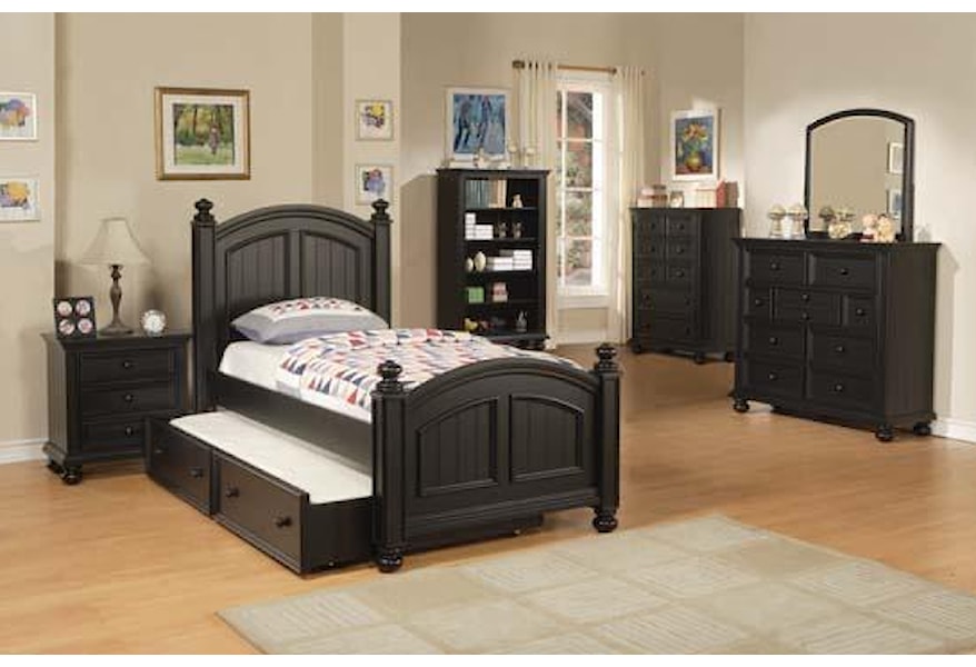 Winners Only Cape Cod Twin Panel Bed Trundle Box Dunk Bright
