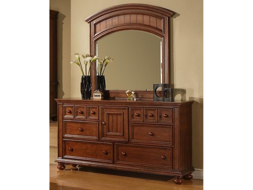 Winners Only Cape CodSix Drawer Dresser and Mirror Combo