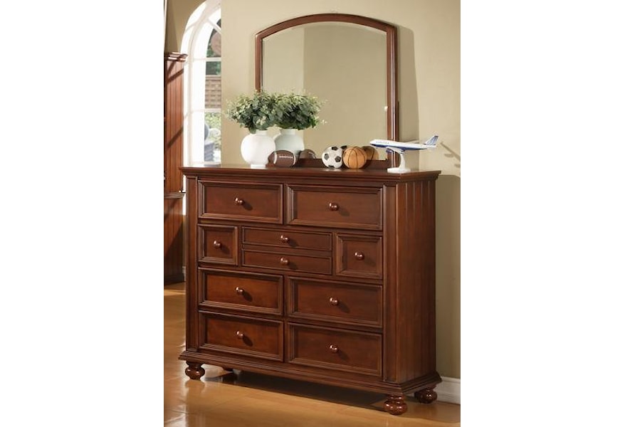 Winners Only Cape Cod Youth Tall 9 Drawer Dresser And Mirror