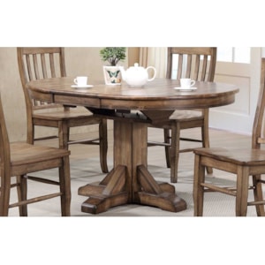Winners Only Carmel Dc34257r 57 Pedestal Table W 15 Butterfly Leaf And Rustic Brown Finish Dunk Bright Furniture Dining Tables