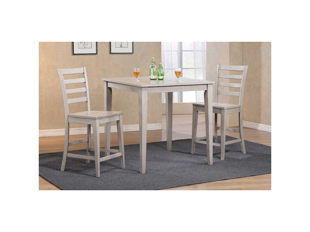 Winners Only Carmel 3 Piece Counter Height Dining Set Conlins Furniture Pub Table And Stool Sets