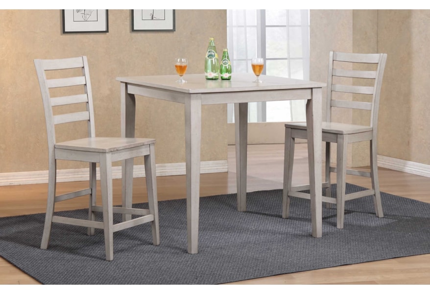 Winners Only Carmel 3 Piece Counter Height Dining Set Steger S Furniture Pub Table And Stool Sets