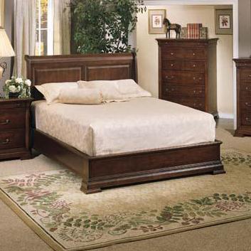Classic Queen Sleigh Bed With Low Profile Footboard Rotmans