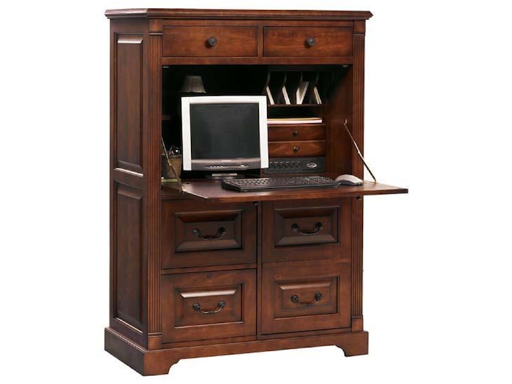 Winners Only Country Cherry Computer Armoire With Drop Face Desk