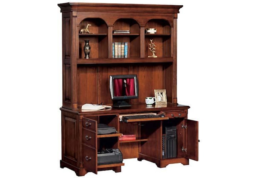 Winners Only Country Cherry Computer Credenza With Hutch Dunk