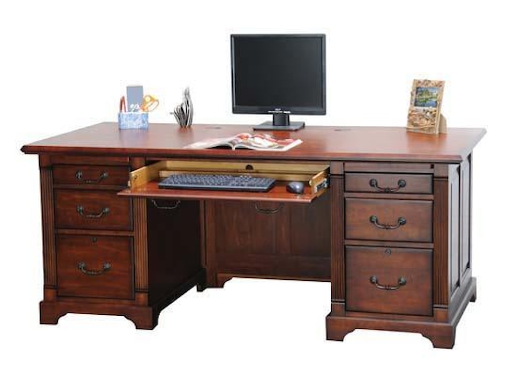 Winners Only Country Cherry 72 Flattop Desk Conlin S Furniture