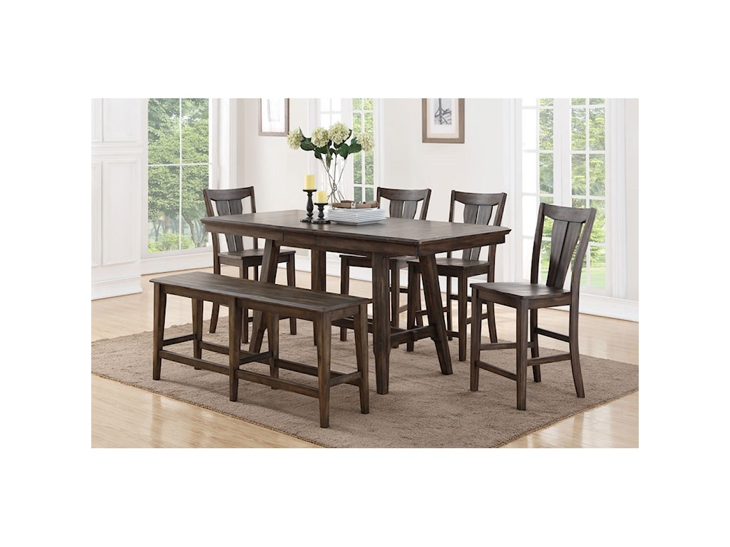 Winners Only Daphne 78 Solid Birch Counter Height Dining Table Set