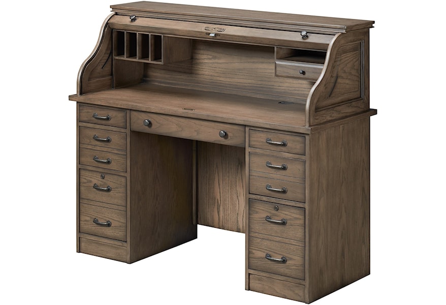Winners Only Eastwood Transitional 54 Roll Top Desk With Locking