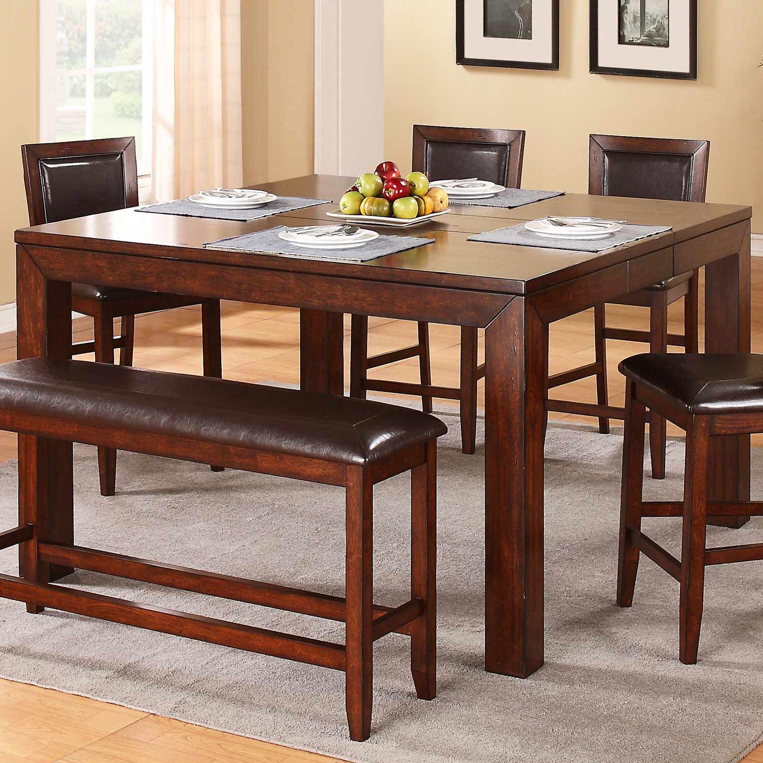 Winners Only Fallbrook Dfmt16060 4x45024 45524 6 Piece Counter Height Dining Set With Bench Dunk Bright Furniture Table Chair Set With Bench