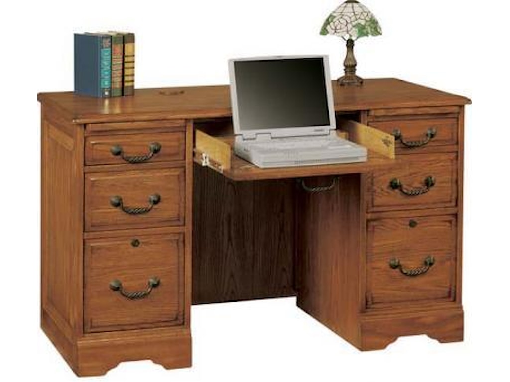 Winners Only Heritage Oak Oak Flattop Computer Desk Sheely S