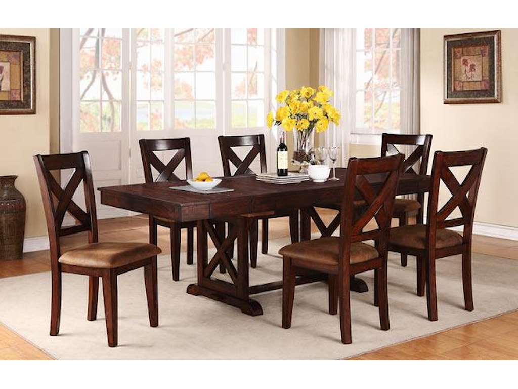 winners only java 7piece rustic dining set with rectangular