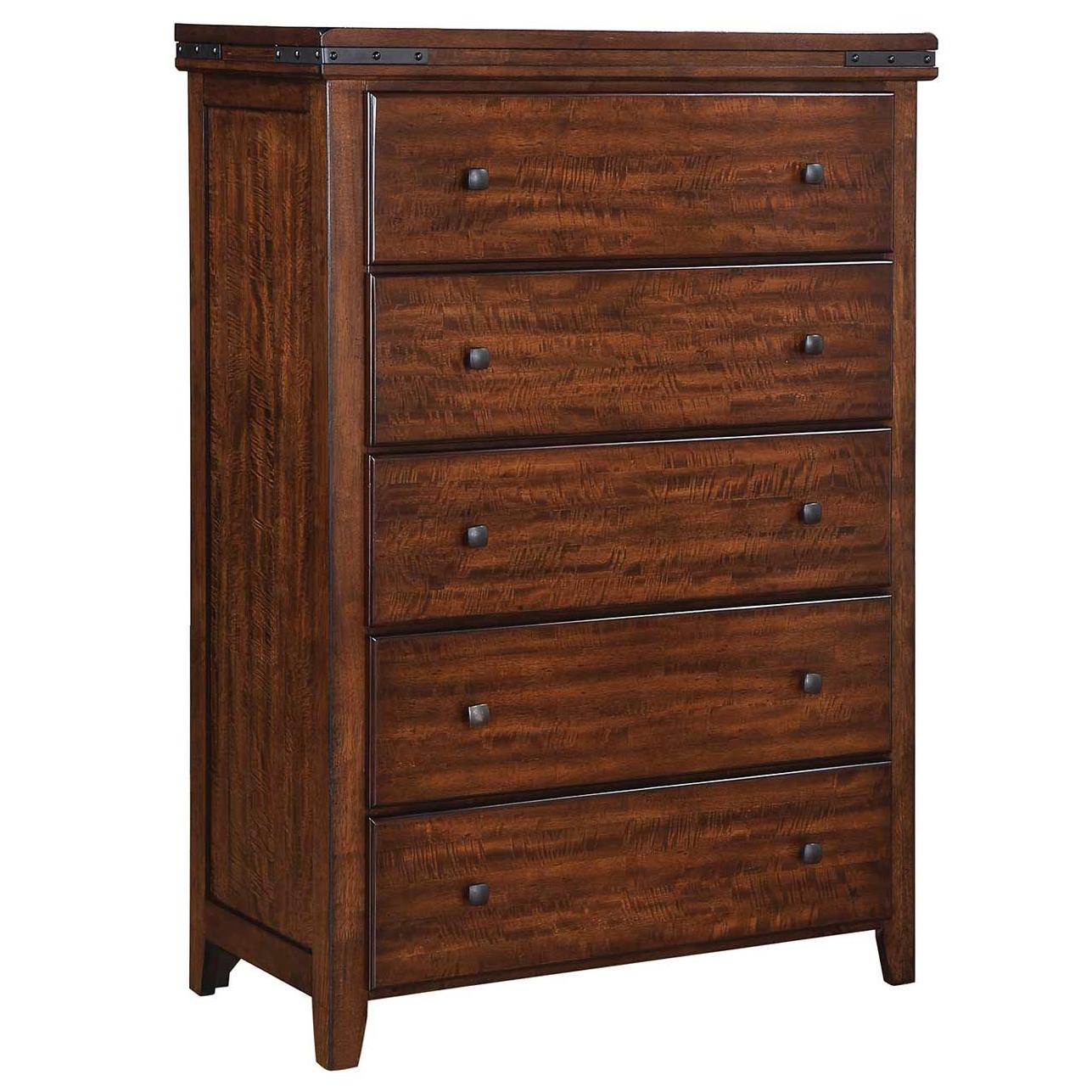 Winners Only Mango 5 Drawer Chest With Metalwork Corner Brackets
