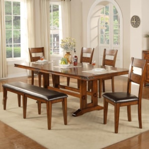 Winners Only Mango 6 Piece Trestle Table Bench And Chair Set