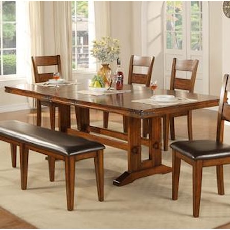 Winners Only Mango 7 Piece Trestle Table And Side Chair Set Crowley Furniture Mattress Dining 7 Or More Piece Sets