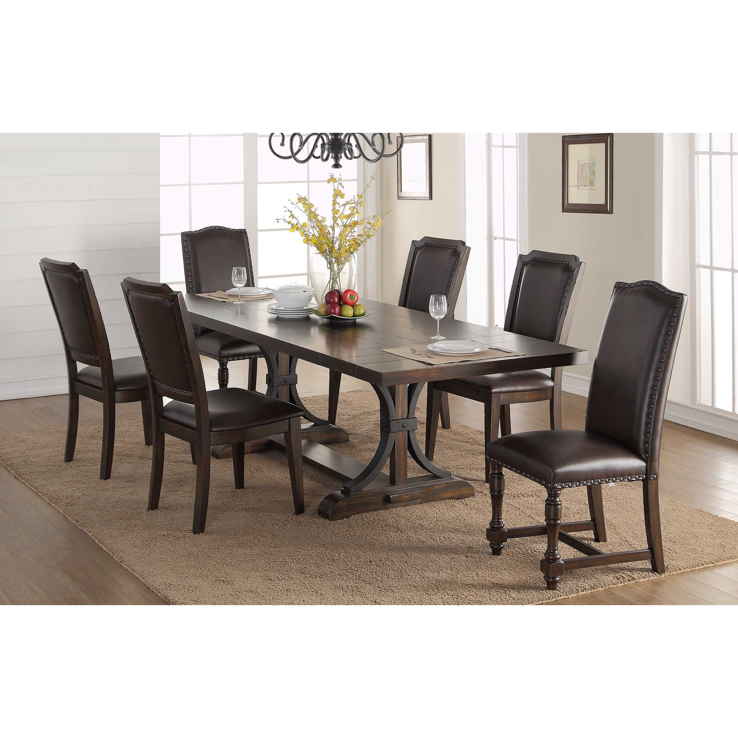 Winners Only Montreal Transitional 7 Piece Table And Chair Set Lindy S Furniture Company Dining 7 Or More Piece Sets