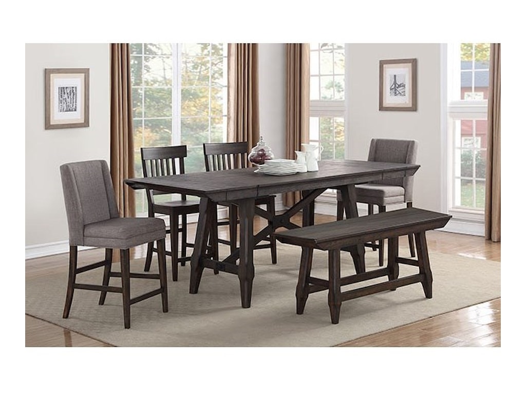 Winners Only New Haven Transitional Counter Height Table And Chair New Haven Transitional Counter Height Table And Chair Set With Bench By Winners Only