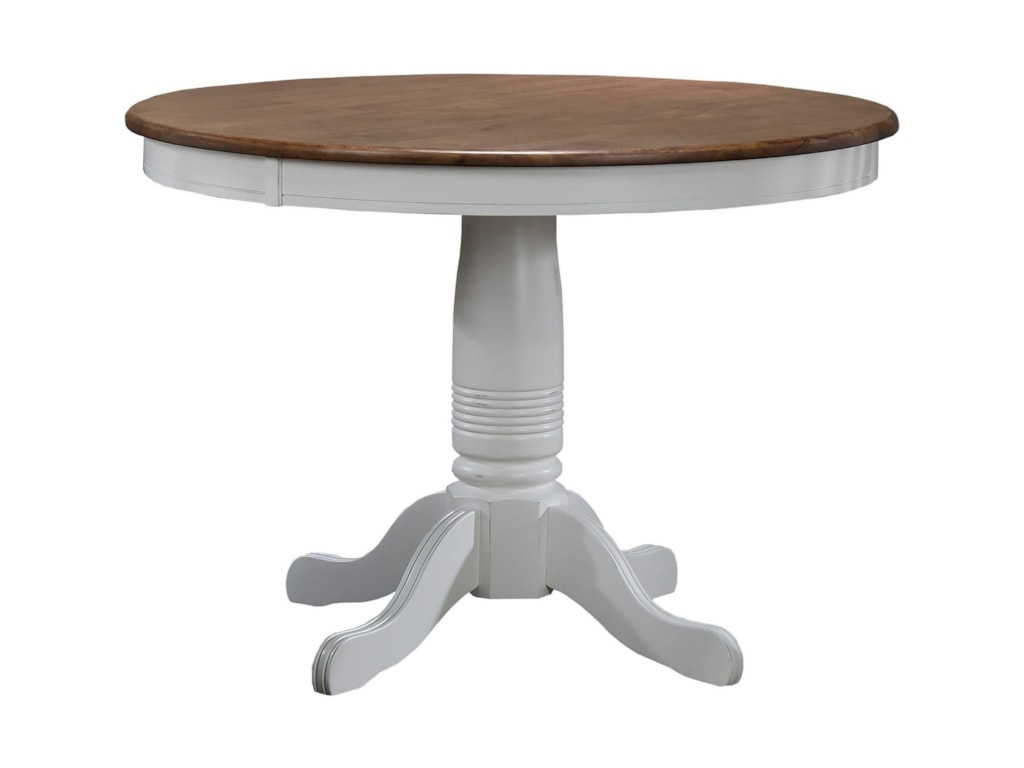 Pacifica 42 Round Single Pedestal Dining Table By Winners Only At Lindy S Furniture Company
