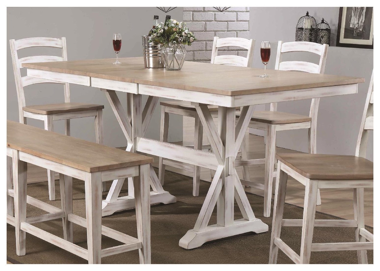 Winners Only Prescott 78 Tall Table With 18 Butterfly Leaf Reeds Furniture Pub Tables