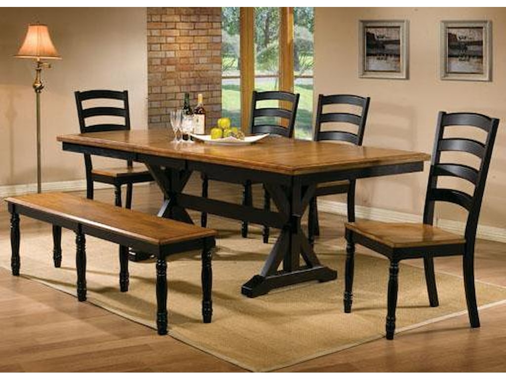 Winners Only Quails Run 6 Piece 84 Dining Table Ladderback Chair Winners Only Quails Run 6 Piece 84 Dining Table Ladderback Chair