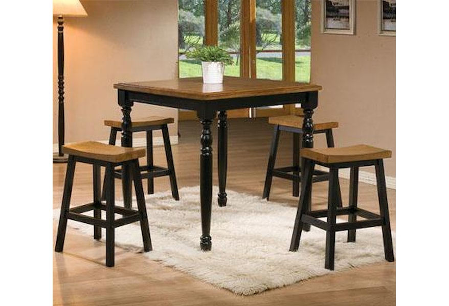 Winners Only Quails Run 5 Piece Square Tall Table And Saddle