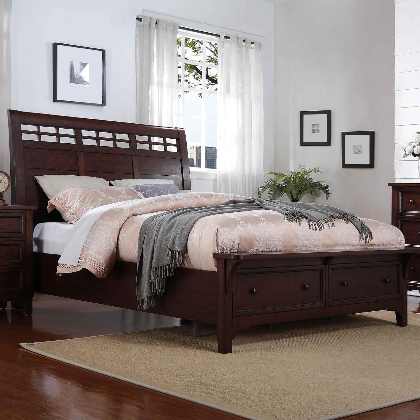 Winners Only Retreat King Sleigh Storage Bed With Two Drawers