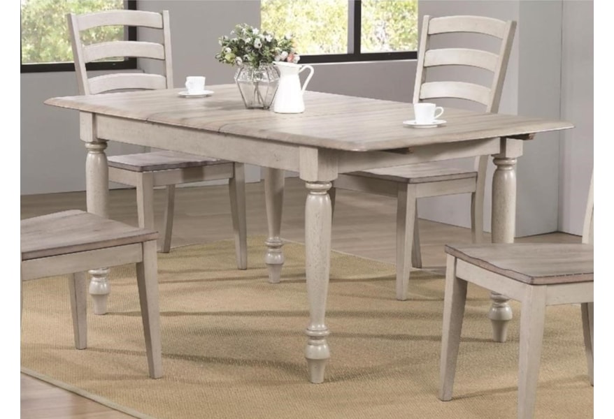 Winners Only Ridgewood Dr23667 Farmhouse Leg Table With Butterfly Leaf Dunk Bright Furniture Dining Tables