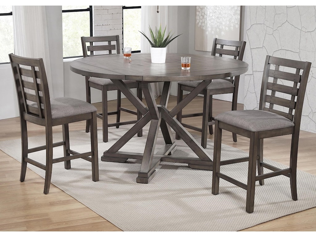 Winners Only Stratford 5 Piece Counter Height Dining Table Set Reeds Furniture Pub Table And Stool Sets
