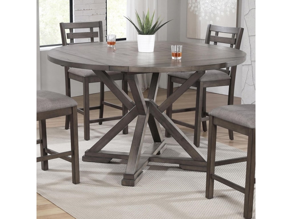 Winners Only Stratford Counter Height 60 Round Tall Table W Lazy Susan And Drop Leaves Conlins Furniture Pub Tables Winners Only Stratford Counter Height 60 Round Tall Table W Lazy Susan And Drop Leaves Conlins Furniture Pub Tables