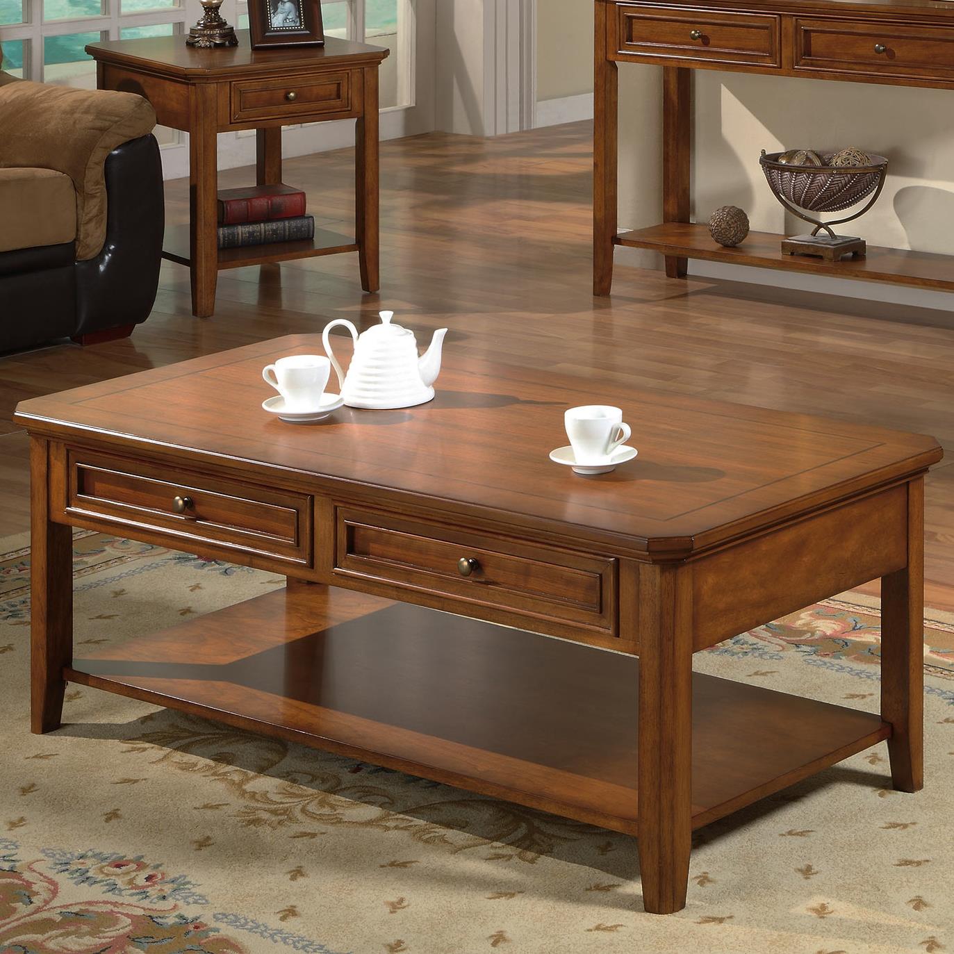 Topaz Cocktail Table With 2 Drawers Rotmans Cocktail Coffee Tables