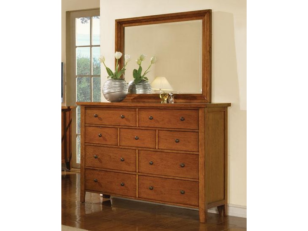 Winners Only Vintage 9 Drawer Dresser Mirror Fashion Furniture