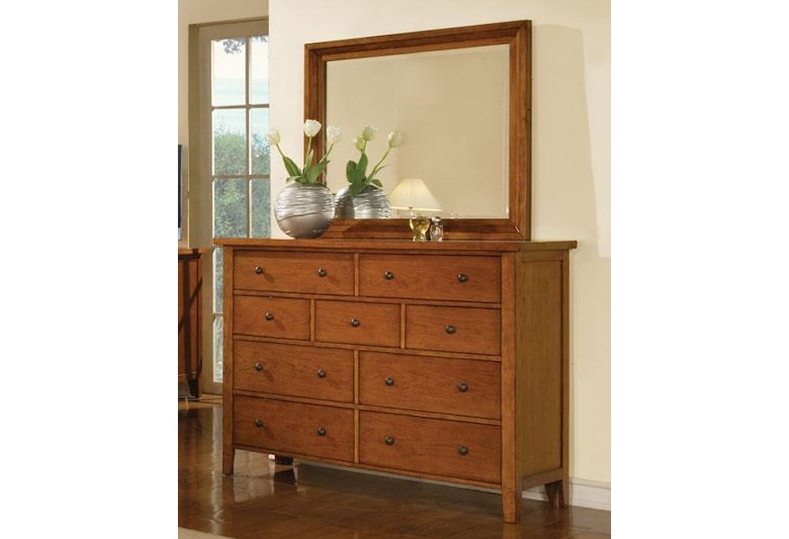 Winners Only Vintage 9 Drawer Dresser Mirror Dunk Bright