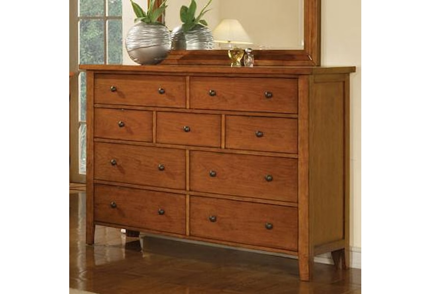 Classic Cognac 9 Drawer Dresser Rotmans Dressers
