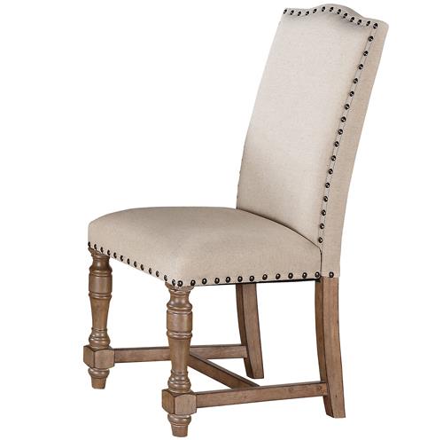 Fully Upholstered Dining Side Chair with Turned Front Legs