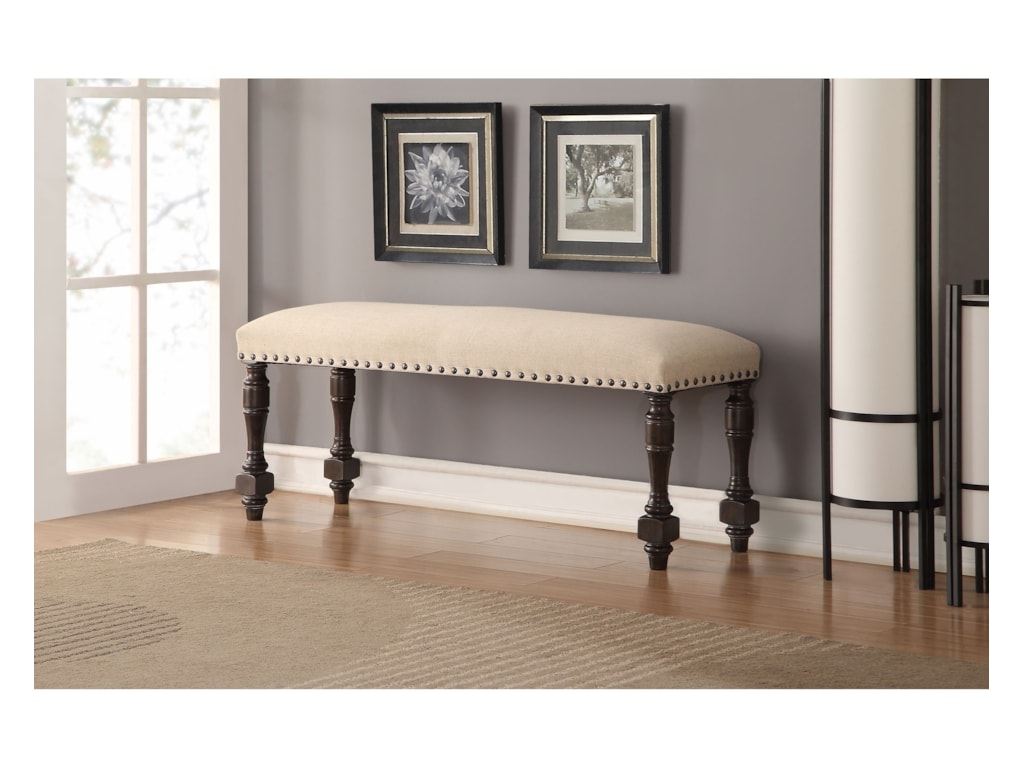 Winners Only Xcalibur Upholstered Dining Bench With Nailhead Trim