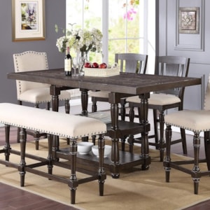 Winners Only Xcalibur Dxt13678x Counter Height Tall Table With Shelf Storage Dunk Bright Furniture Dining Tables