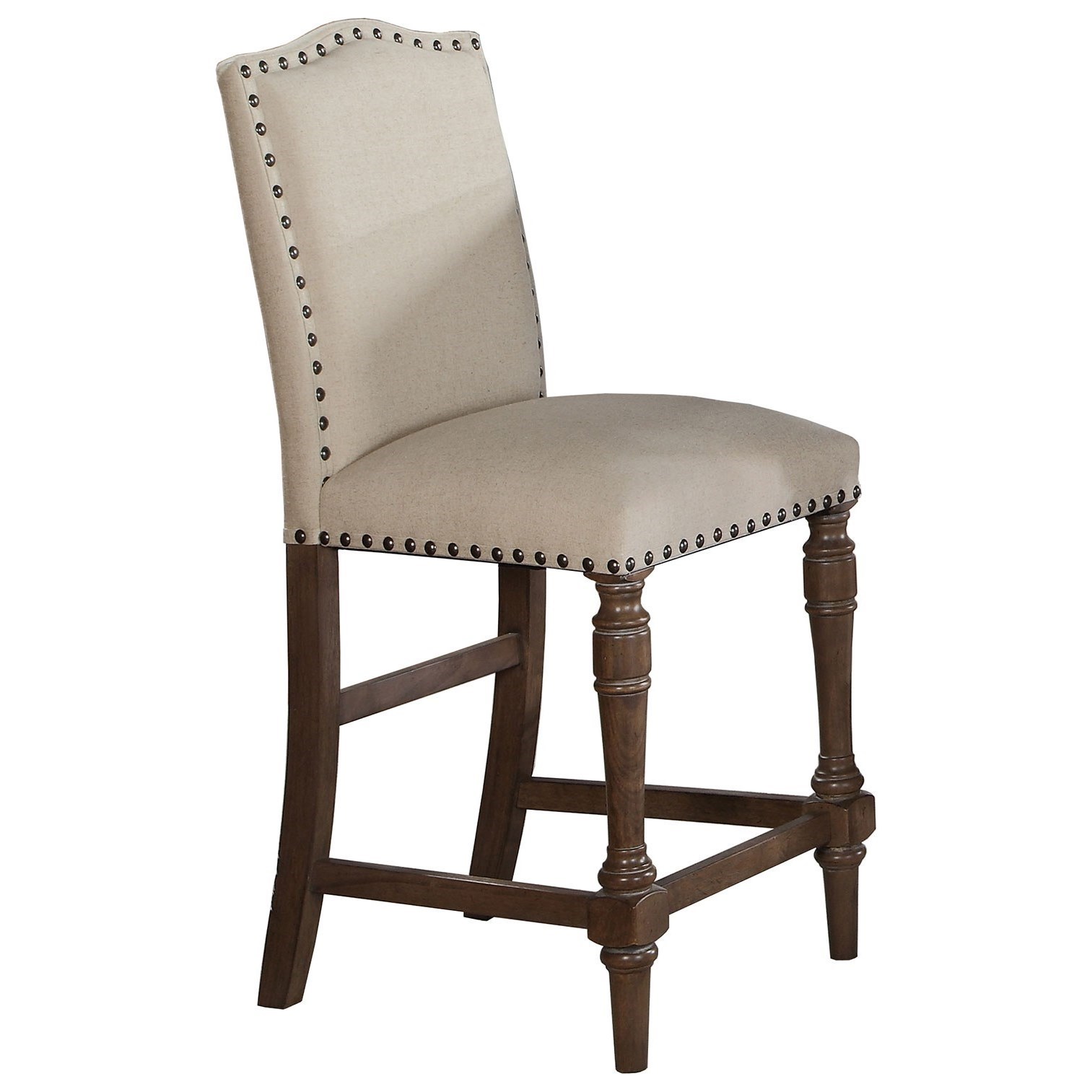Winners Only Xcalibur Upholstered Counter Height Barstool With Nailhead Conlin S Furniture Bar Stools