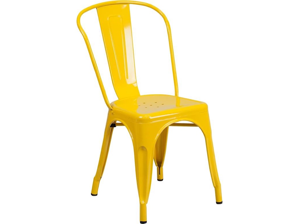 Winslow Home Metal Indoor Outdoor Chairs Win 0649 Yellow Metal Indoor Outdoor Stackable Chair Sam Levitz Furniture Dining Side Chairs