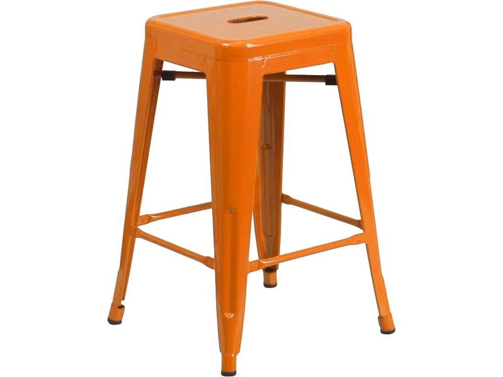 metal indooroutdoor chairs 24" orange metal barstool
