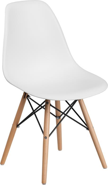 Winslow Home Plastic Chair White Win 0519 Plasitc Dining Chair With Wood Legs Sam Levitz Furniture Dining Side Chairs