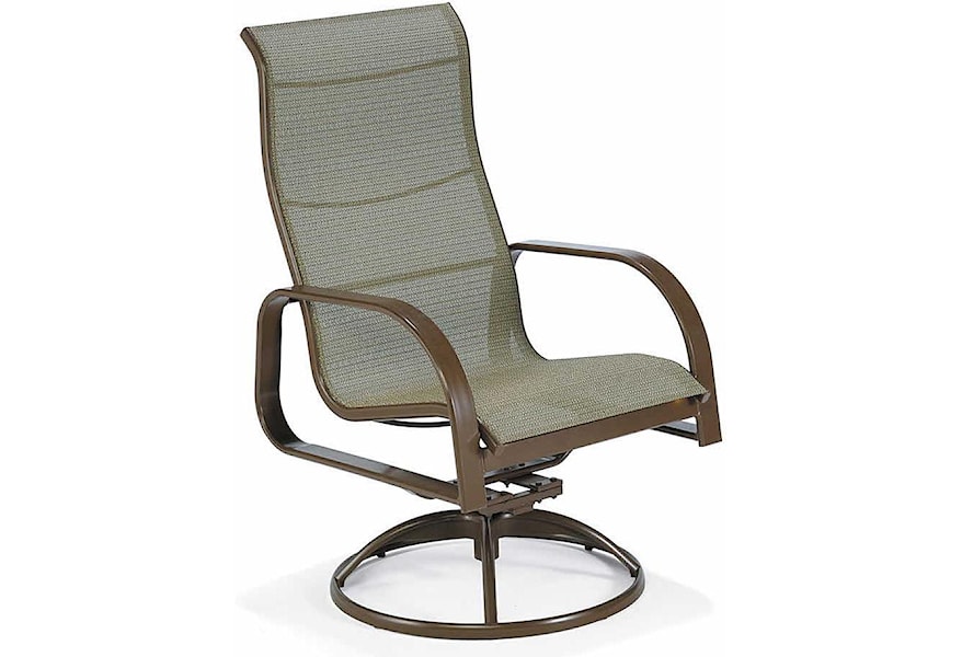 Winston Seagrove Ii Sling Ultimate High Back Swivel Rocking Dining Chair With Aluminum Frame Story Lee Furniture Outdoor Dining Arm Chair