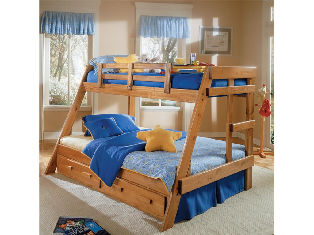 woodcrest heartland br twin/full size bunk bed with storage woodcrest heartland br twin/full size bunk bed with storage
