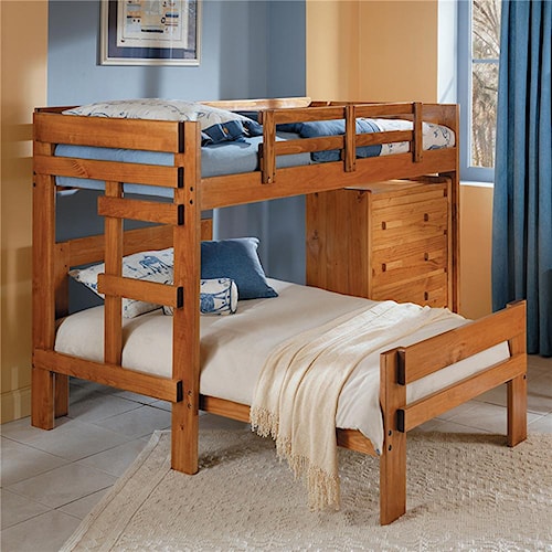 Woodcrest Heartland Br L Shaped Loft Twin Over Full Bunk Bed With Woodcrest Heartland Br L Shaped Loft Twin Over Full Bunk Bed With