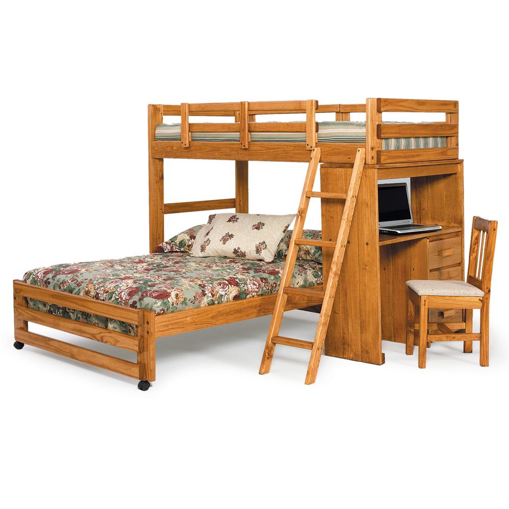 Woodcrest Heartland BR L-Shaped Twin/Full Loft Bed Set ...