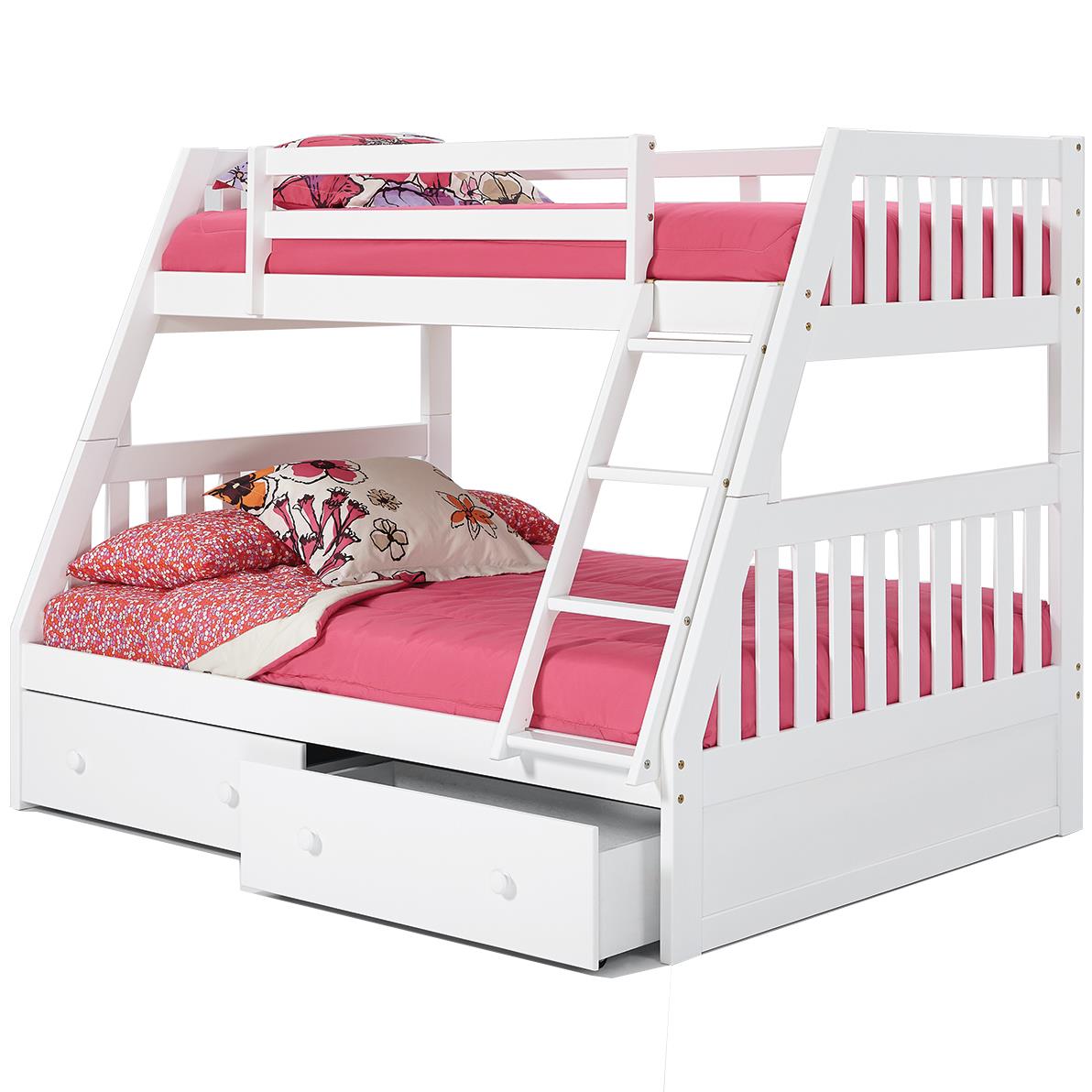 Woodcrest Pine Ridge Twin Over Full Mission Bunk Bed With Underbed